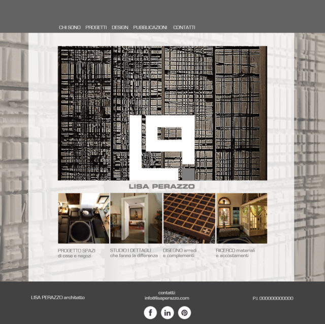 home page per il sito di un architetto